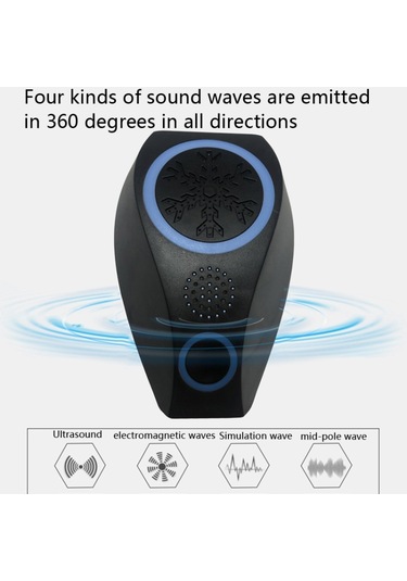 Snowflake Ultrasonik Sivrisinek Kurtlayıcı Fare Kovucu, Spesifikasyon: Ab Fişi Siyah , Boyut:ab Fişi