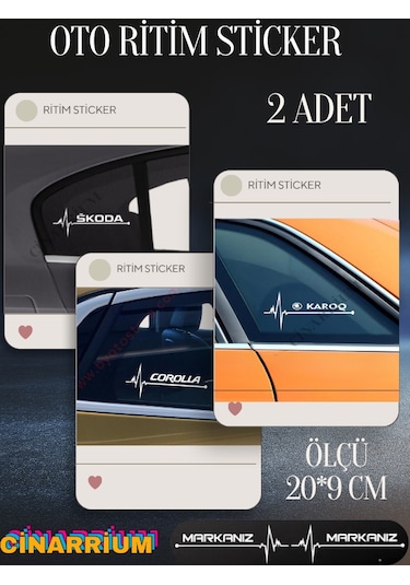 Fiat Brava İçin Lüks Aksesuar Oto Ritim Kaliteli Sticker 2 Adet 20 9 Cm