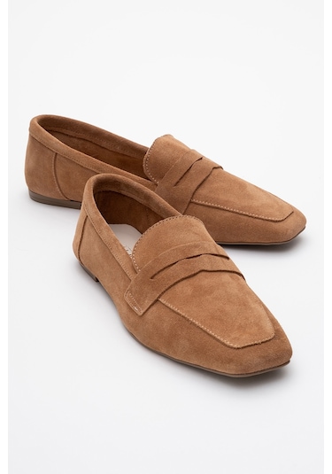 Luvishoes Luvi Shoes Morne Toprak Süet Hakiki Deri Kadın Loafer Ayakkabı Toprak Kahverengi
