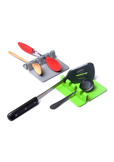 Suntek Isıya Dayanıklı Silikon Gereç Dayanağı Kepçe Yeşil Yeşil