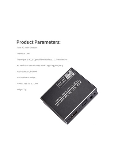 Springsun Hd Ses Ayırıcı 4k 2160p - 1 Giriş 3 Çıkış Hd/optik/3.5mm - 18gbps Hızlı Veri Transferi - Stereo Ve Surround Ses Desteği