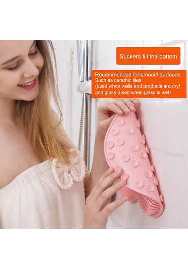 Toplu Paket Duş Sırt Ve Ayak Fırçası, Duvara Monte Sırt Fırçası Vantuzlu Silikon Banyo Masaj Fırçası Çok Renkli