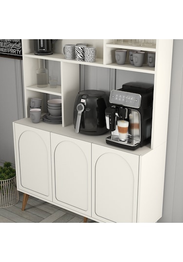 Lyon Kahve Köşesi 120cm - Krem / Ceviz