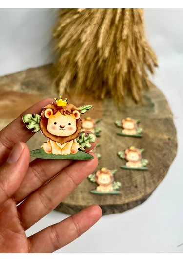 Mr. Home Aslanlı Uv Baskılı Figür Magnet-baskılı Aslanlı Figür -ahşap