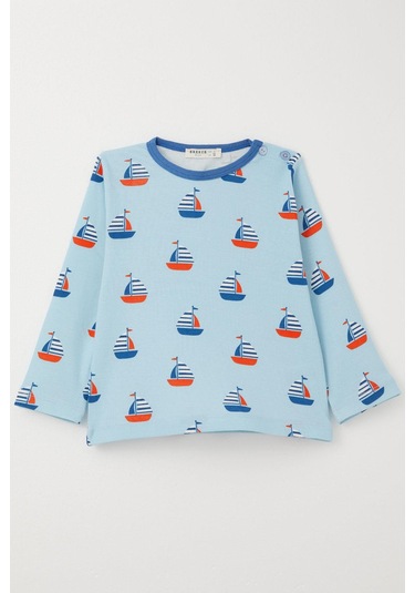 Breeze Erkek Çocuk Pijama Yelken Desenli 1-3 Yaş, Açık Mavi Açık Mavi