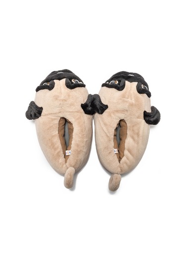 Twigy Dea Kadın,Garson Boy Hayvanlı Panduf Siyah 36/41 AA0662 Bej