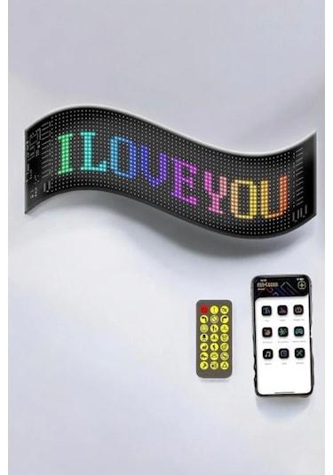 Otomobil Uyumlu Led Matrix Dijital Ekran Bluetooth Bağlantılı Çok Renkli