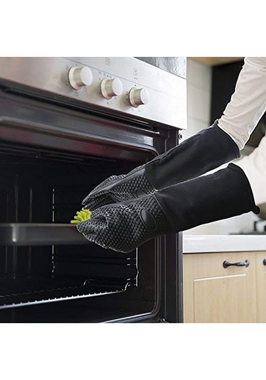 Maotai Shop Ekstra Uzun Profesyonel Silikon Eldiven, Içi Pamuklu