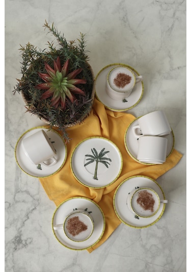 Keramika Palmiye Stackable Çay Takımı 12 Parça 6 Kişilik 22642 Çok Renkli