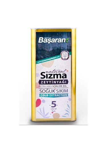 Başaran Soğuk Sıkım Natürel Sızma Sızma Zeytinyağı Teneke 5 L