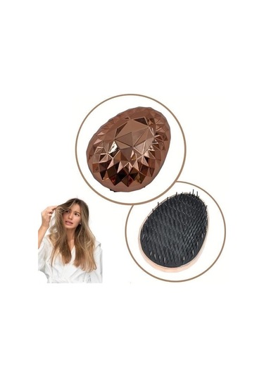 9010953229916 - Buffer Rose Gold Saç Düzleştirici Tarak Geniş Aralıklıher Saç Tipine Uygun Fırçalı Saç Düzleştiric