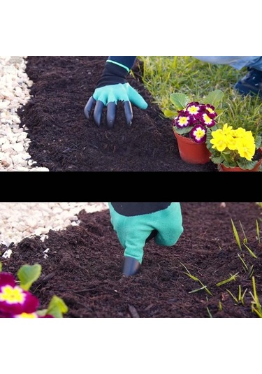 Erkekler Ve Kadınlar İçin Kazma Ve Dikim Amaçlı 2 Çift Su Geçirmez Pençeli Bahçe Eldiveni