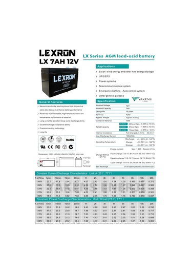 Lexron 7 Ah 12v Kuru Akü Lexron