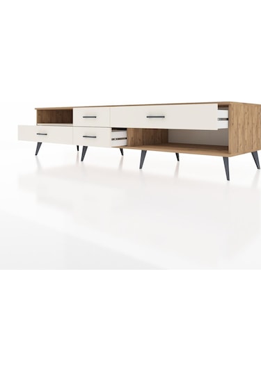 Kronos Tv Ünitesi Tek Raflı 4 Çekmeceli 220x59x51 Çam-aytaşı Aytası/aytası - Atlas Çam