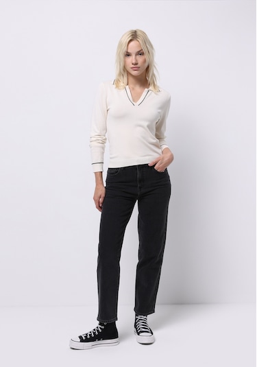 Colins Straight Fit Yüksel Bel Düz Paça Kadın Siyah Jean Pantolon Cl1076565 Q1.v1 Dn43755 Denim