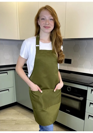 Levına Su Geçirmez Sanatçı Yaka Önlüğü Florist 149060364 Khaki