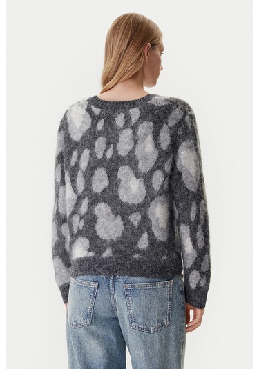 Only Kadın Onledelıe V Yaka Desenli Yün Hırka 15353090 Gri Gri
