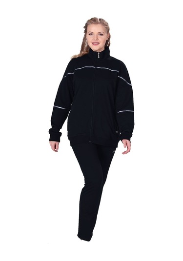 Fantasy Kadın Fermuarlı Büyük Beden Lacivert Eşofman Takım 201802