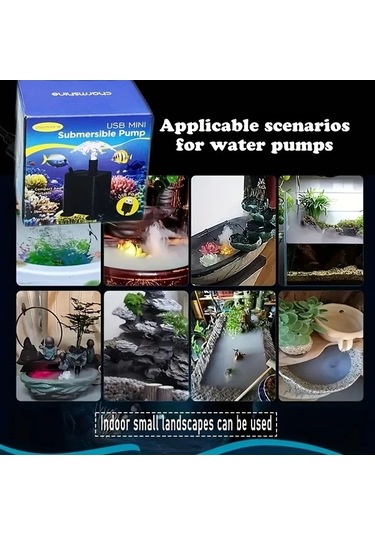 Besthome1 Dream011 Ultra Sessiz Siyah Kutu, Hortum Ve Hidroponik, Akvaryum Gölet Batırılabilir, Enerji Tasarruflu Pompa