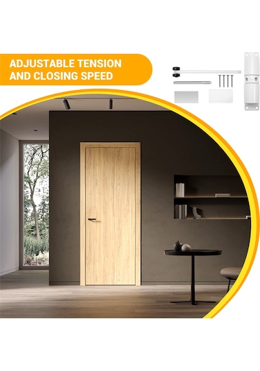 Otomatik Kapı Kapatıcı Ayarlanabilir Ağır Hizmet Tipi Yaylı Kapı Beyaz