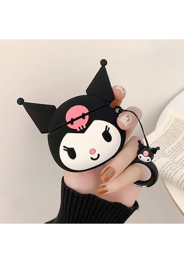 Microsonic Aipods Uyumlu 4.nesil / Anc Kılıf Cartoon Figürlü Silikon Crtn-fgr-krmi Siyah - Pembe