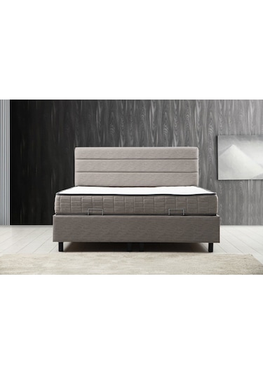 150x200 Motya Baza Başlık Yatak Seti - Açık Gri