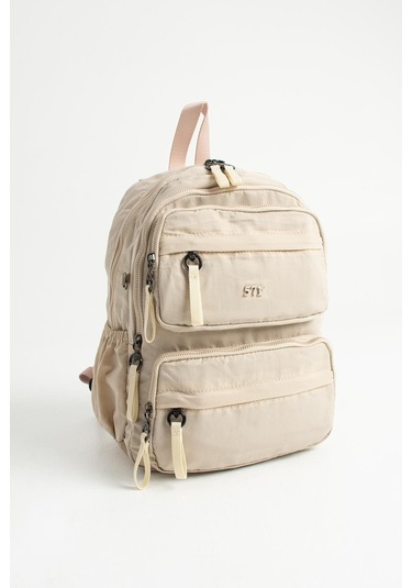 Yumuşak Dokulu Ultra Hafif, Esnek Ve Su Geçirmez Polyamid Kumaş Sırt Çantası Bej Model: 571-13-14a Bej