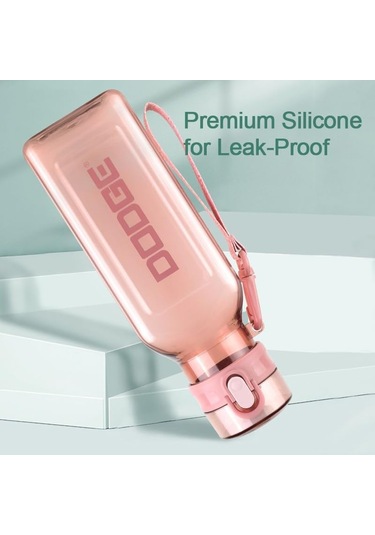 Spor Kare Su Şişesi 24 Oz Yeniden Kullanılabilir İçme Şişesi Taşınabilir Sızdırmaz Bpa İçermeyen Plastik Su Şişeleri Seyahat Piknik Spor Salonu Kamp Okulu Pembe Pembe - Buzmavisi