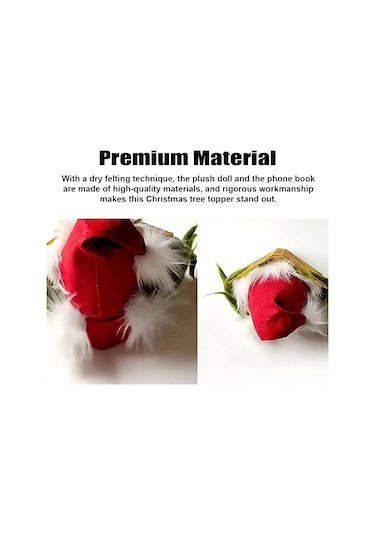 Noel Ağacı Tepesi Kareli Komik Grinch Peluş Bebek Dekorasyonu Noel Ağacı Süsü Tatil Hediyesi