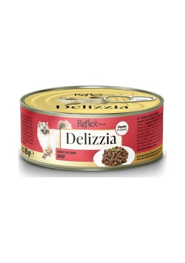 Reflex Plus Delizzia Sos İçinde Dana Parça Etli Yetişkin Kedi Konservesi 85 Gr