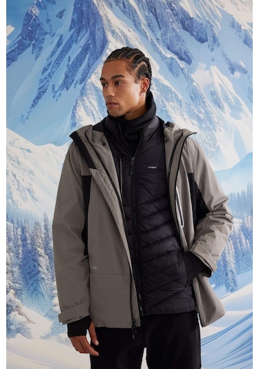 DeFactoFit Su İtici İnce Yağmurluk,Kalın Mont 2'li Set Kapüşonlu Fermuarlı Su Geçirmez C6055AX24WNKH464