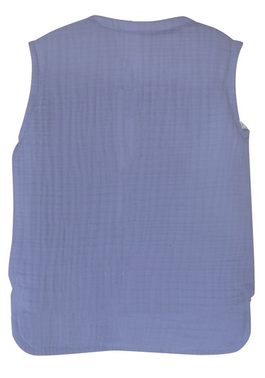 Müslin Bebek Yelek-hırka Organik 1 - 2 Yaş Mavi