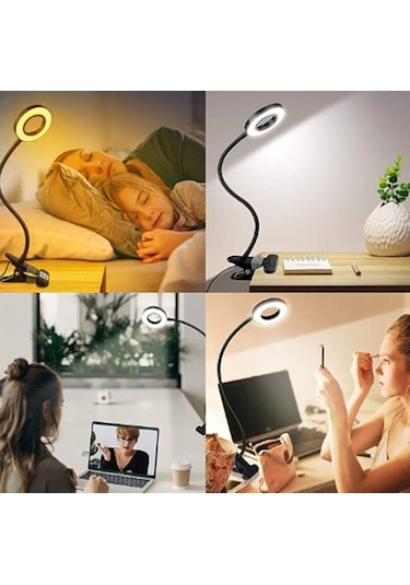 48 Led Akrobat Çalışma Okuma Işığı Masa Lambası 3renk Işık Usb 5v