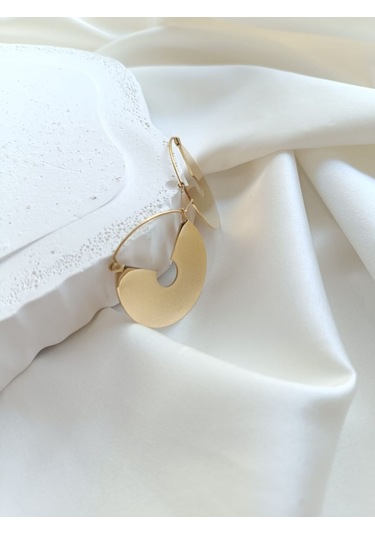 Çelik Plaka Küpe Altın