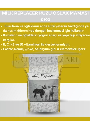 Milk Replaker Kuzu Ve Oğlak Maması 3 Kg