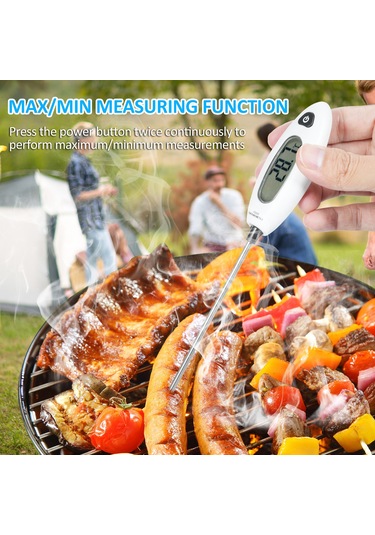 Springsun Gm1311 Anlık Okumalı Dijital Et Termometresi: Sıcaklık Kilitleme, Max/min, / , Pil Uyarısı, Otomatik Kapatma, Lcd