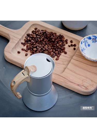 İskandinav İtalyan Tipi Ev Tipi Moka Pot Gıda Sınıfı Alüminyum Kahve Makinesi Kapalı Tabanlı Kahve Potu İndüksiyon Ocak Isıtmalı Hediyelik İskandinav 6 Fincan 300ml