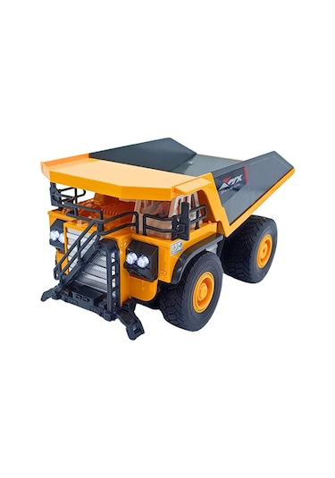 Kamyon 1:18 Ölçek 9 Kanallı Uzaktan Kumandalı Damperli Kamyon Sarı