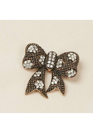 Fiyonk Elmas Montür Elmas İş Yaka İğnesi Broş Altın