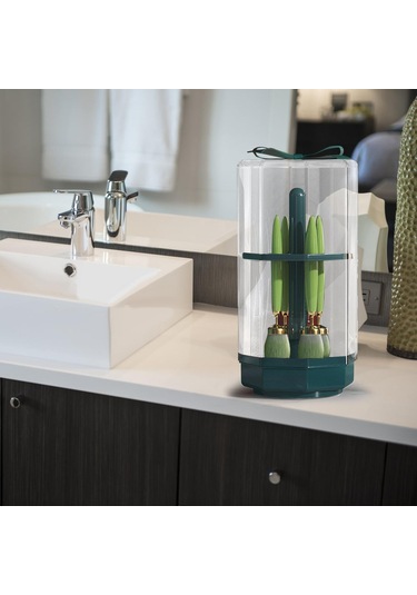 Suntek Makyaj Fırçası Kurutma Rafı Vanity Table Green Için Yeşil