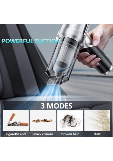 Crackedice El Tipi Araba Süpürgesi Kablosuz Katlanabilir Araba Süpürgesi