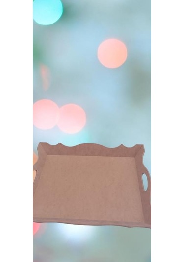 Hobi Dekoratif Tepsi Ayaklı Şımarık Model Ham Ahşap Mdf El Yapımı