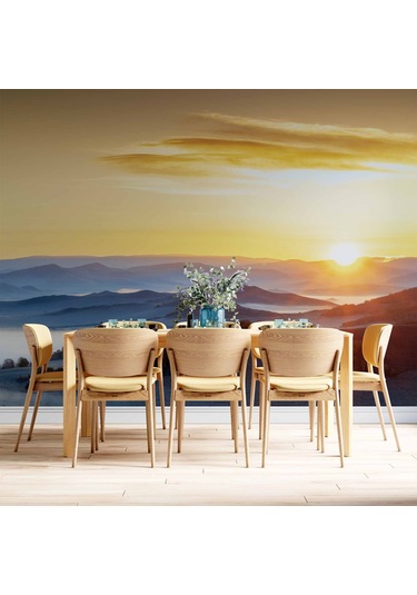Dağ Gündoğumu Manzaralı Duvar Kağıdı Baskı