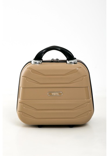 Yefa Pp Polipropilen Kırılmaz Büyük & Makyaj Boy 2'li Valiz Seti Gold