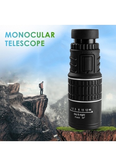 Ebitda 52mm Geniş Açılı Monoküler Teleskop, Ergonomik Tasarım, Bak7 Prizma, Taşınabilir, Siyah Siyah