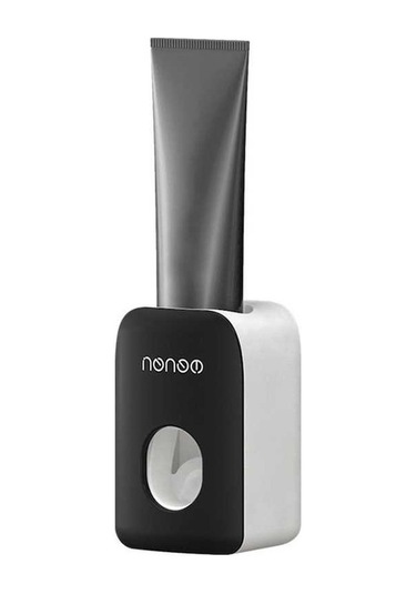 Novahub Otomatik Diş Macunu Dağıtıcısı, Çocuklar İçin Duvara Monte, Siyah, Pratik Banyo Aksesuarı Siyah