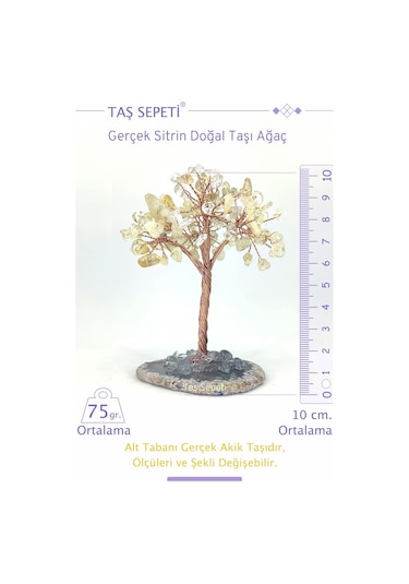Gerçek Sitrin Doğal Taşı Ağaç