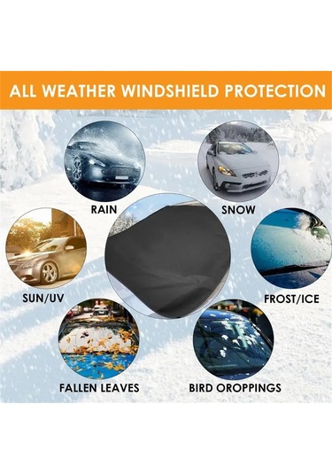 Cbtx Kalınlaşmak 600d Oxford Kumaş Sedan Ön Cam Kapağı Siyah Antifriz Güneşlik Kar Kalkanı