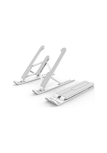 Lemestar 11-17 İnç Dizüstü Bilgisayar/tablet Ayaklığı - 6 Seviye Yükseklik Ayarlı, Isı Dağıtıcı, Ergonomik, Taşınabilir, Beyaz