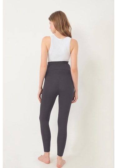 Füme Esnek Yüksek Bel Hamile Tayt
